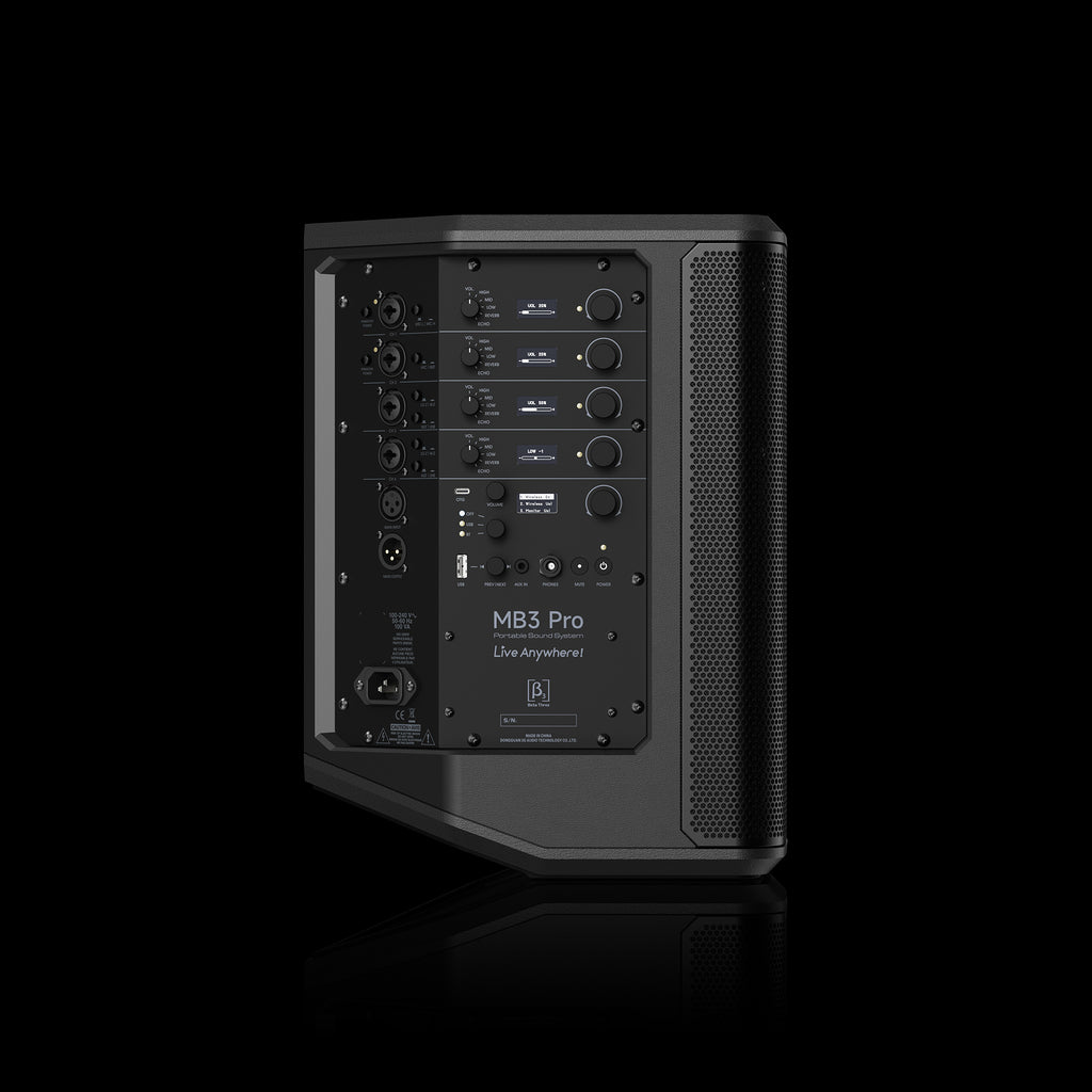 MB3 Magic Box Pro | 3-Way Battery-Powered Portable PA Speaker | 4-Channel Pro Mixer + SHARC DSP