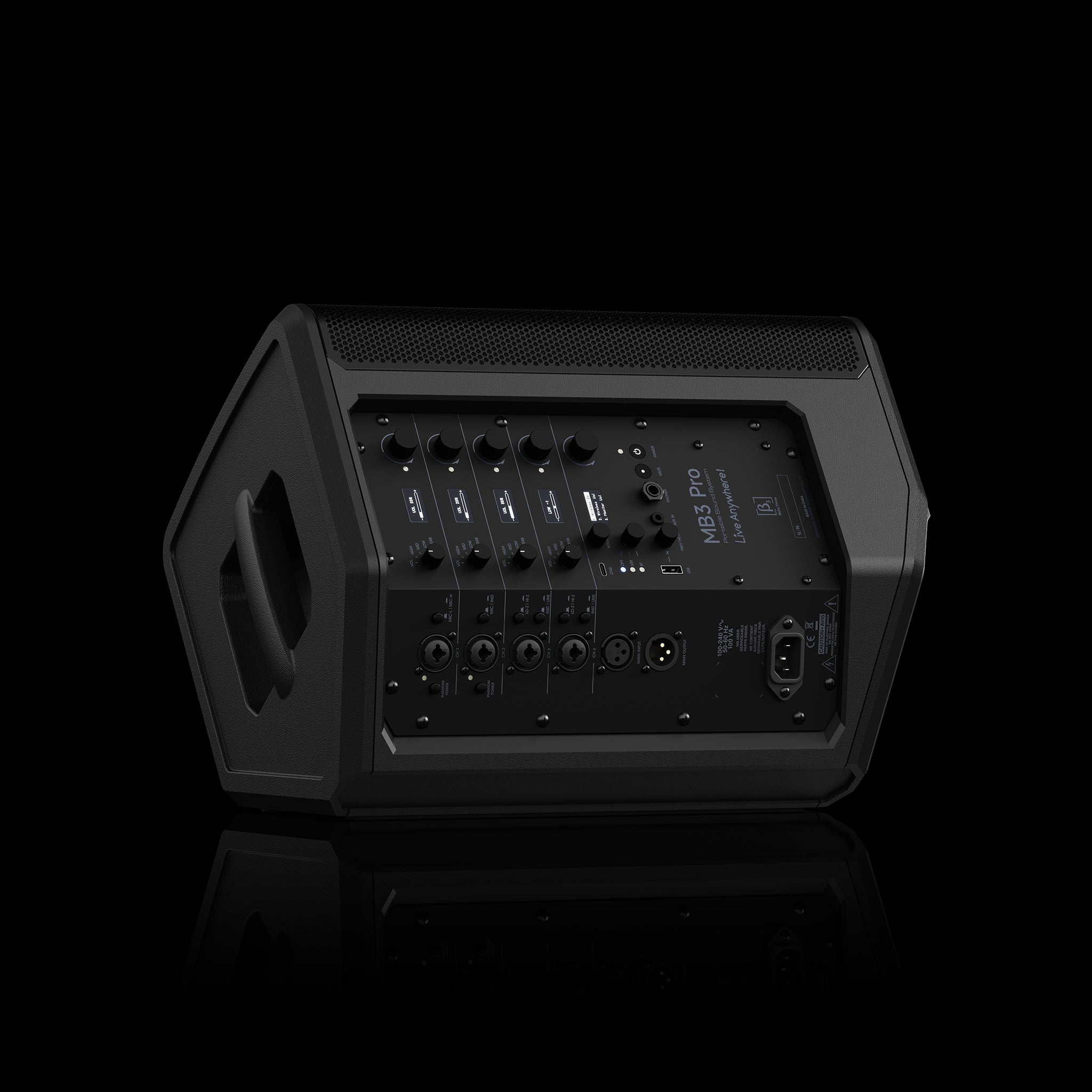 MB3 Magic Box Pro | 3-Way Battery-Powered Portable PA Speaker | 4-Channel Pro Mixer + SHARC DSP